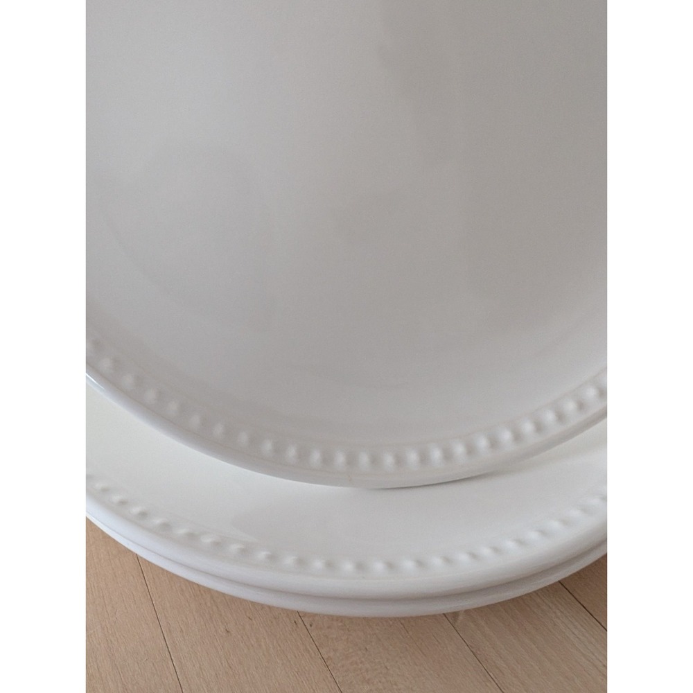 (1) RIMAGERA Portugal White 11"‎ DINNER PLATES Ceramic Beaded